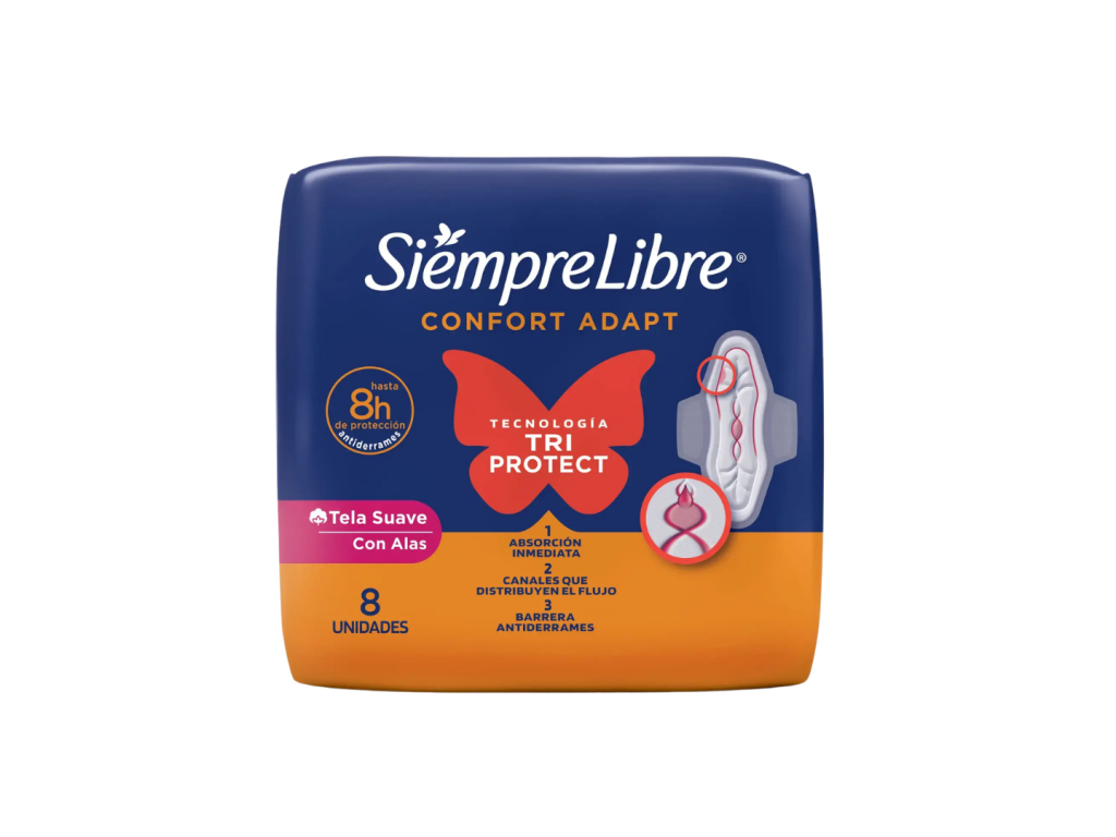 SIEMPRE LIBRE ABSORVENTE CONFORT ADAPT COM ABAS X8 UNIDADES SIEMPRE LIBRE ABSORVENTE CONFORT ADAPT COM ABAS X8 UNIDADES