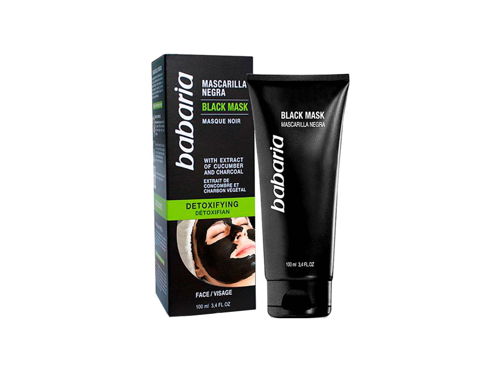 MASCARA FACIAL PRETA BABARIA COM EXTRATO DE PIPINO E CARVÃO VEGETAL - 100ML MASCARA FACIAL PRETA BABARIA COM EXTRATO DE PIPINO E CARVÃO VEGETAL - 100ML
