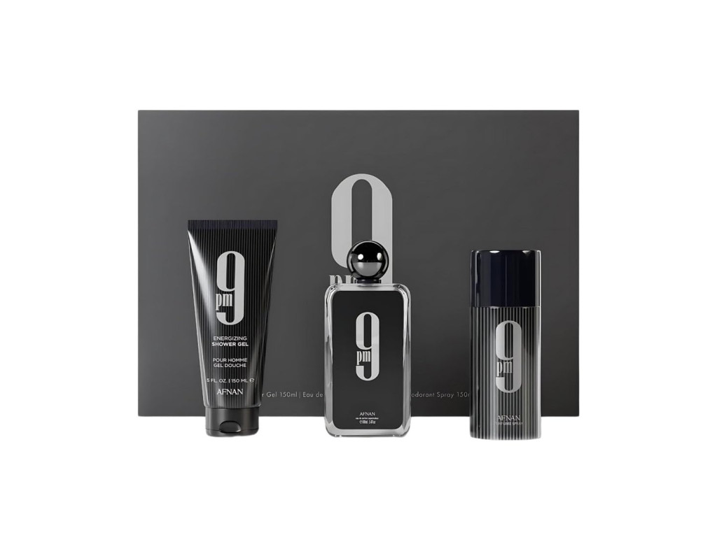 PERFUME KIT AFNAN 9PM HOMME EDP 100ML + SHOWER GEL 150ML + DEO 150ML - MASCULINO PERFUME KIT AFNAN 9PM HOMME EDP 100ML + SHOWER GEL 150ML + DEO 150ML - MASCULINO