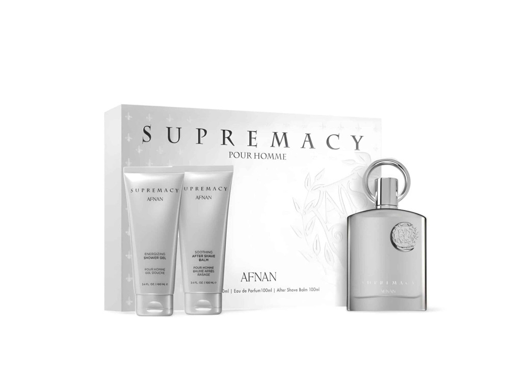PERFUME AFNAN KIT SUPREMACY SILVER EDP 100ML + SHOWER GEL 100ML + AFTER SHAVE 100ML - MASCULINO PERFUME AFNAN KIT SUPREMACY SILVER EDP 100ML + SHOWER GEL 100ML + AFTER SHAVE 100ML - MASCULINO