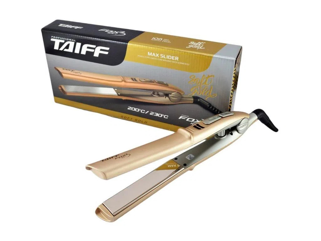 PRANCHA PARA CABELO TAIFF FOX ION 3 SOFT GOLD - BIVOLT PRANCHA PARA CABELO TAIFF FOX ION 3 SOFT GOLD - BIVOLT