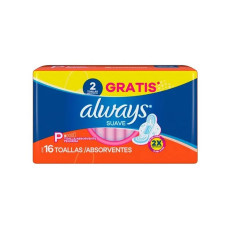 ASBSORVENTE ALWAYS 16 ABSORVENTES (P) SUAVE COM ABAS - 16 UNIDADES ASBSORVENTE ALWAYS 16 ABSORVENTES (P) SUAVE COM ABAS - 16 UNIDADES