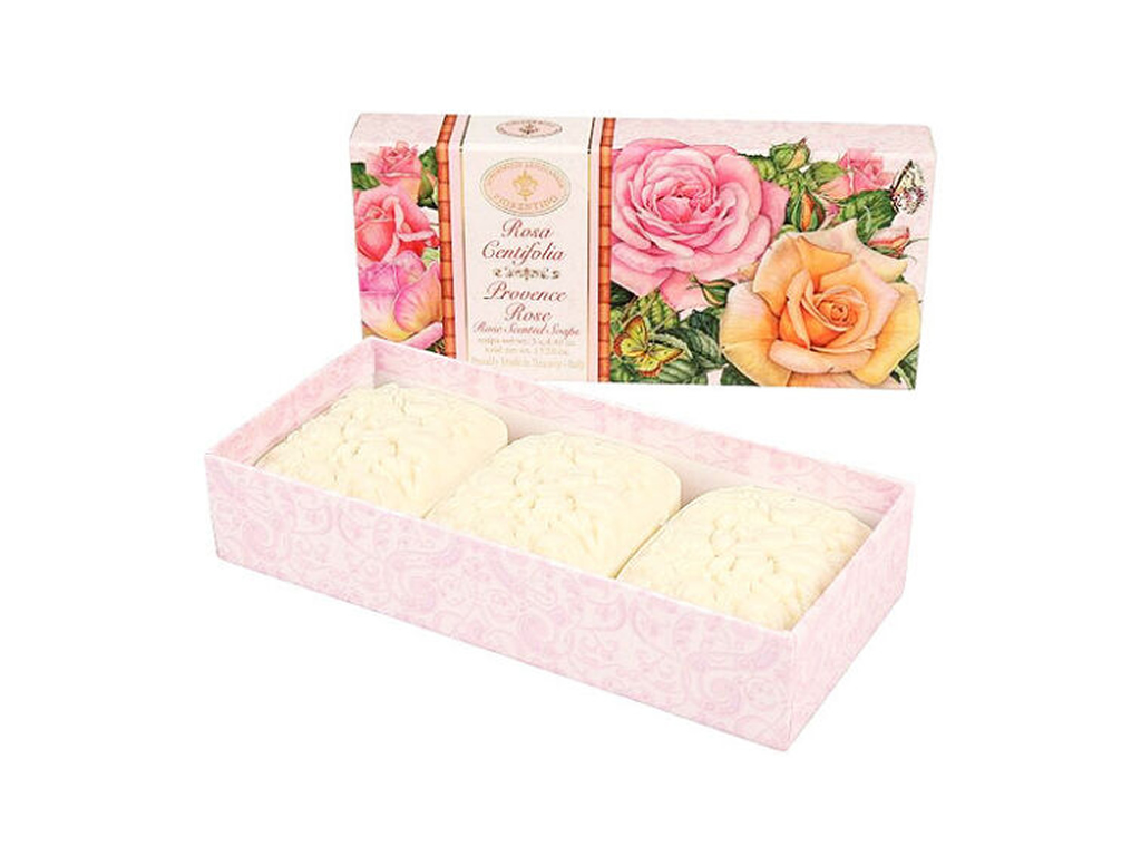 KIT SABONETE ARTESANAL FIORENTINO ROSA CENTIFOLIA - 3X125GR KIT SABONETE ARTESANAL FIORENTINO ROSA CENTIFOLIA - 3X125GR