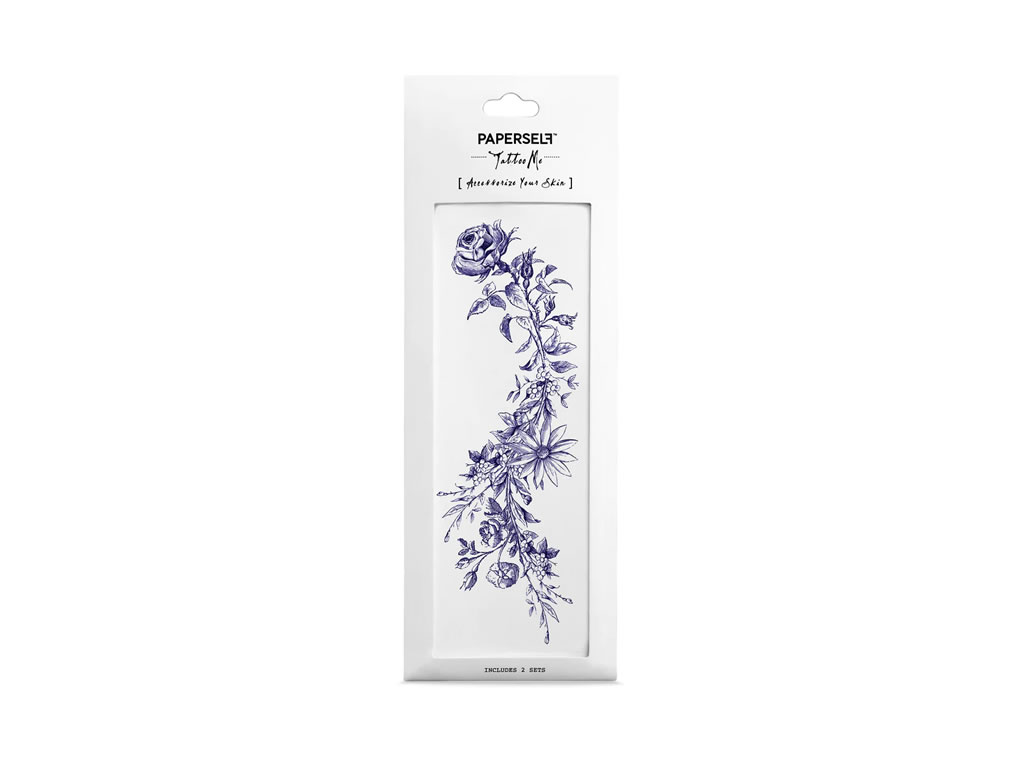 TATUAGEM TEMPORARIA PAPERSELF ROSY AND DAISY TEMPORARY TATTOO - 2.5''X7'' TATUAGEM TEMPORARIA PAPERSELF ROSY AND DAISY TEMPORARY TATTOO - 2.5''X7''