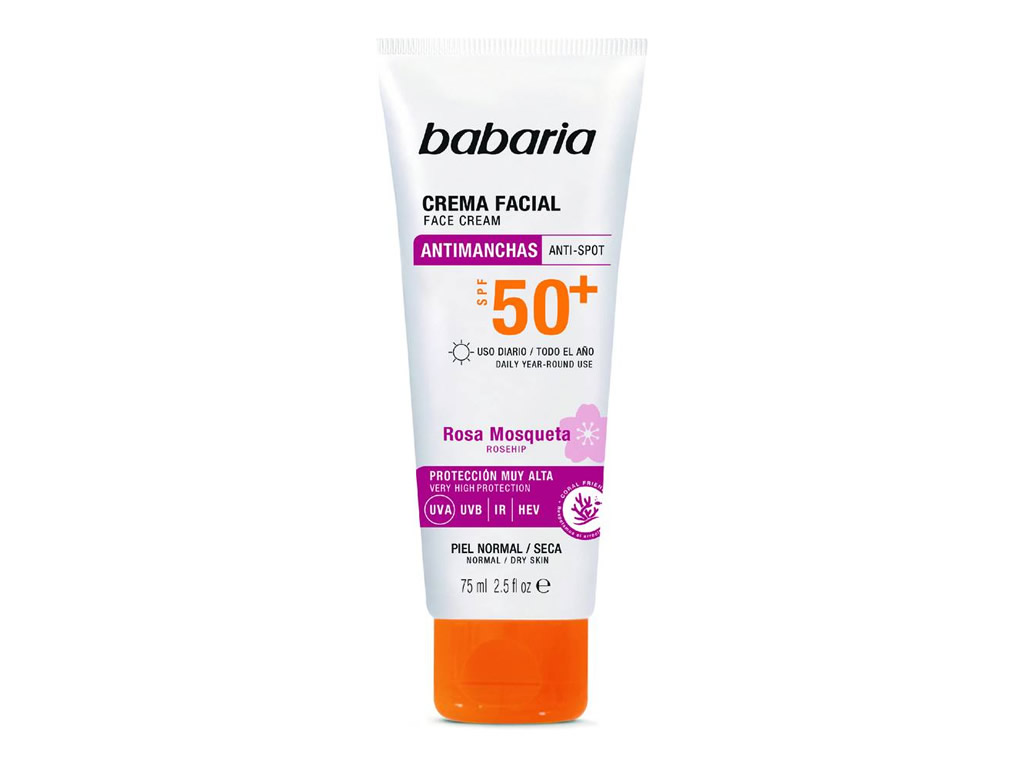 PROTETOR SOLAR FACIAL BABARIA ANTI MANCHAS 50+ ROSA MOSQUETA - 75ML PROTETOR SOLAR FACIAL BABARIA ANTI MANCHAS 50+ ROSA MOSQUETA - 75ML