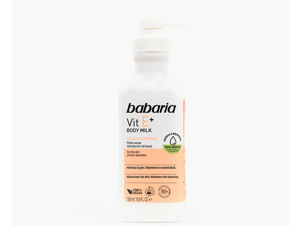 LEITE CORPORAL BABARIA COM VITAMINA E - 500ML LEITE CORPORAL BABARIA COM VITAMINA E - 500ML