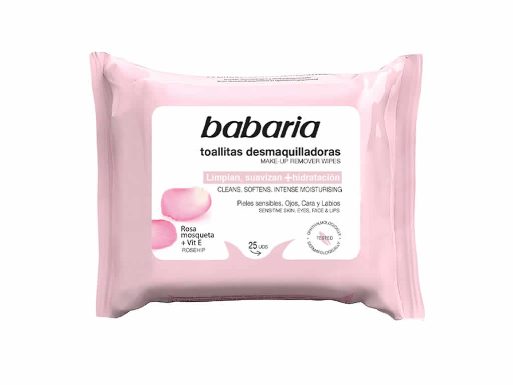 LENÇOS DEMAQUILANTES BABARIA PELE SENSIVEL - 25 LENÇOS LENÇOS DEMAQUILANTES BABARIA PELE SENSIVEL - 25 LENÇOS
