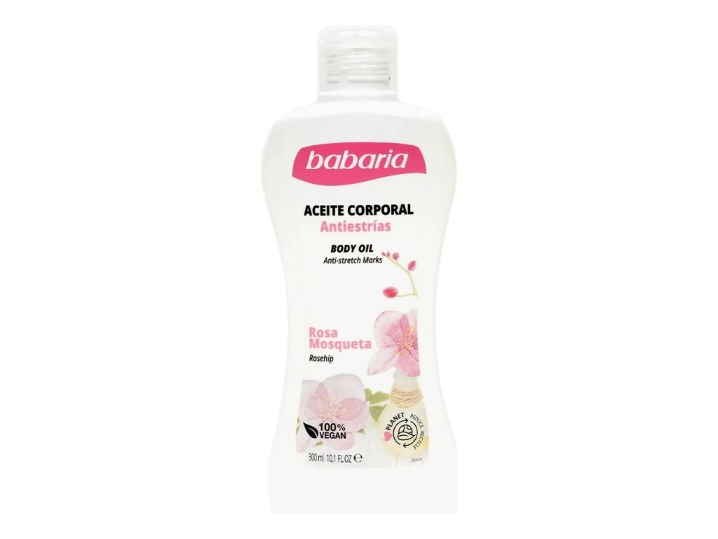 ÓLEO CORPORAL BABARIA ANTIESTRIAS ROSA MOSQUETA - 300ML ÓLEO CORPORAL BABARIA ANTIESTRIAS ROSA MOSQUETA - 300ML