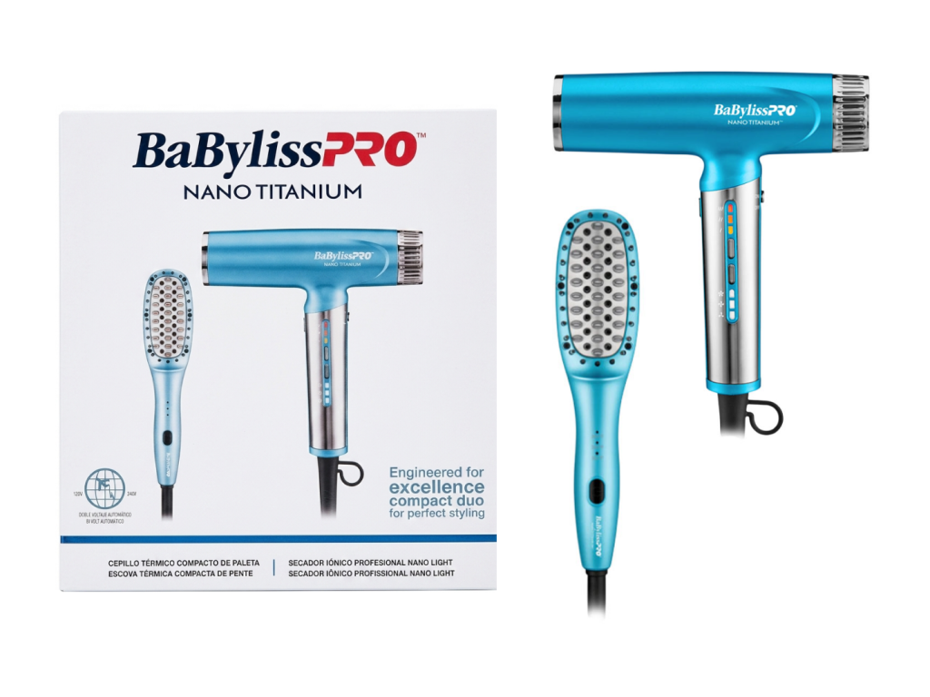 BABYLISS PRO KIT ESCOVA TERMICA COMPACTA + SECADOR NANO LIGHT - BIVOLT BABYLISS PRO KIT ESCOVA TERMICA COMPACTA + SECADOR NANO LIGHT - BIVOLT