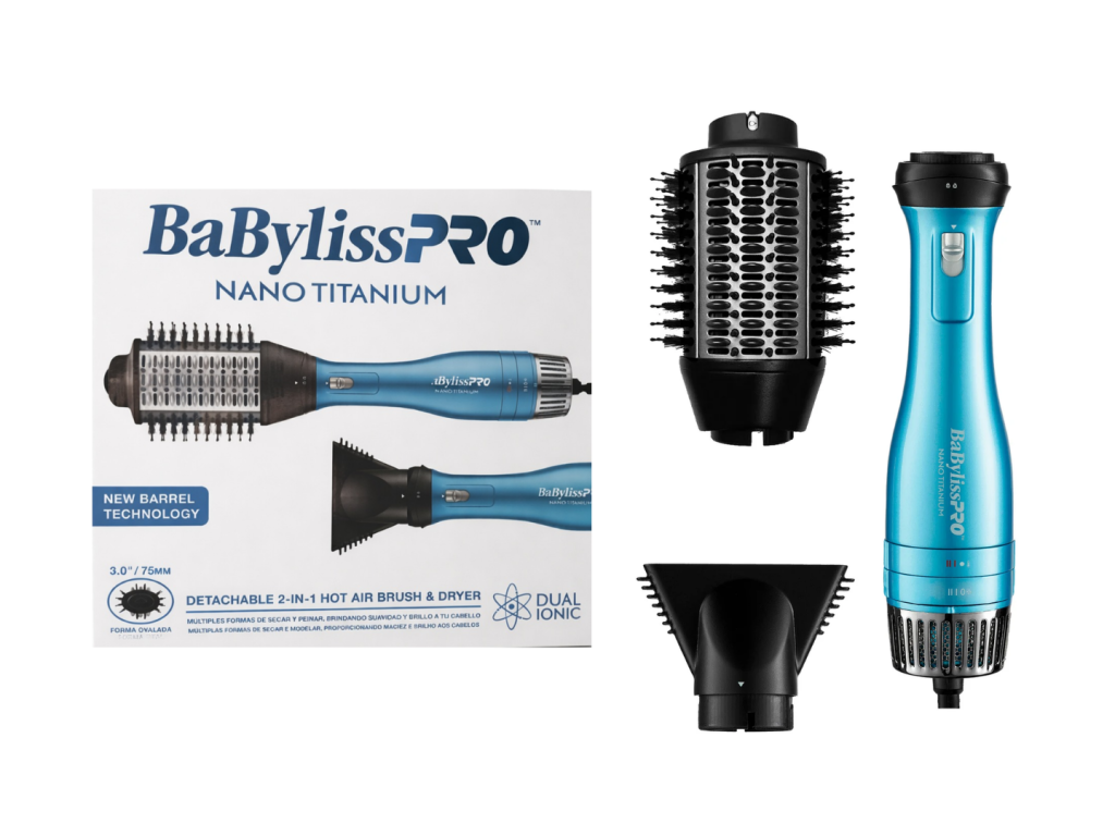 BABYLISS PRO NANO TITANIUM SECADOR HOT AIR BRUSH 2 EN 1 30'' 75MM - 220V BABYLISS PRO NANO TITANIUM SECADOR HOT AIR BRUSH 2 EN 1 30'' 75MM - 220V