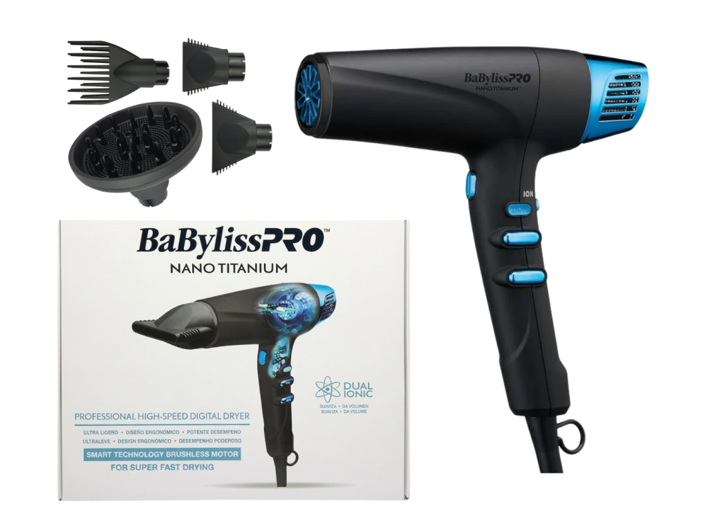 BABYLISS PRO SECADOR NANO TITANIUM DUAL IONIC 9100 BLACK 220V BABYLISS PRO SECADOR NANO TITANIUM DUAL IONIC 9100 BLACK 220V