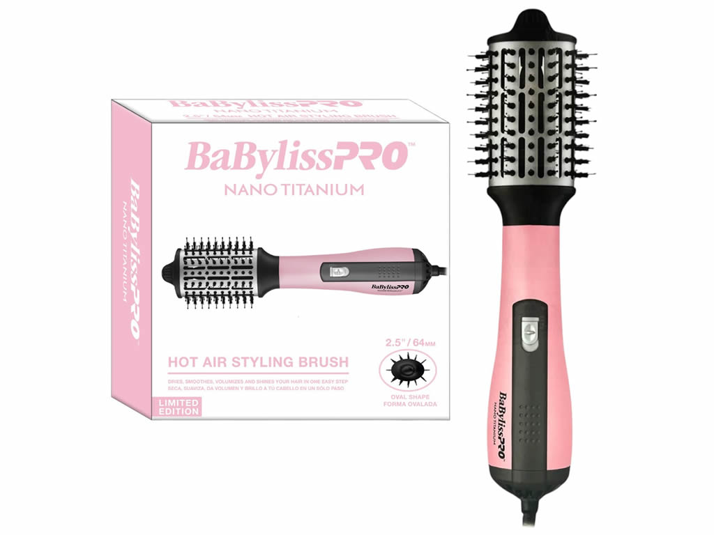 BABYLISS PRO NANO TITANIUM HOT AIR BRUSH - 220V - ROSA BABYLISS PRO NANO TITANIUM HOT AIR BRUSH - 220V - ROSA