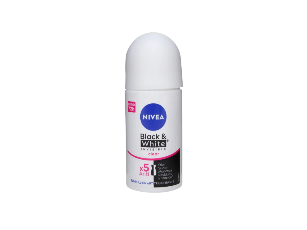 NIVEA ROLL ON ANTITRANSPIRANTE BLACK&WHITE CLEAR - 50ML NIVEA ROLL ON ANTITRANSPIRANTE BLACK&WHITE CLEAR - 50ML