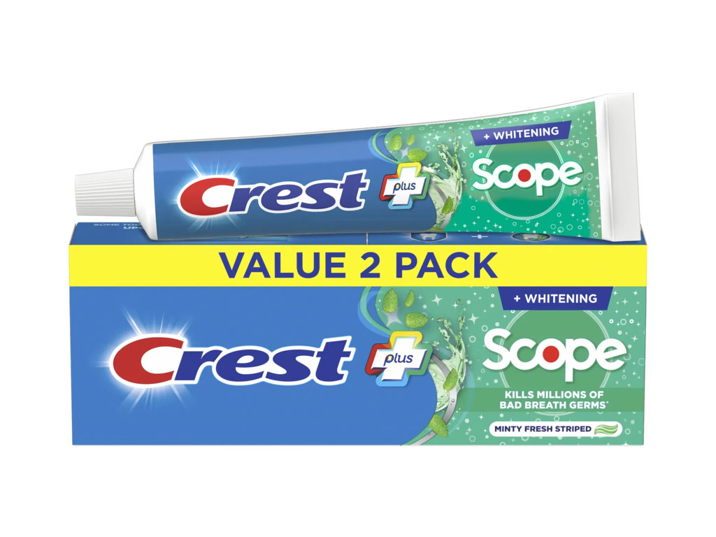 PASTA DE DENTE CREST SCOPE + WHITENING MINTY FRESH PACK 2 X 153G PASTA DE DENTE CREST SCOPE + WHITENING MINTY FRESH PACK 2 X 153G