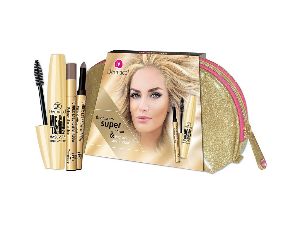 KIT DERMACOL - POWDER EYEBROW - MEGA LASHES - NECESSAIRE KIT DERMACOL - POWDER EYEBROW - MEGA LASHES - NECESSAIRE