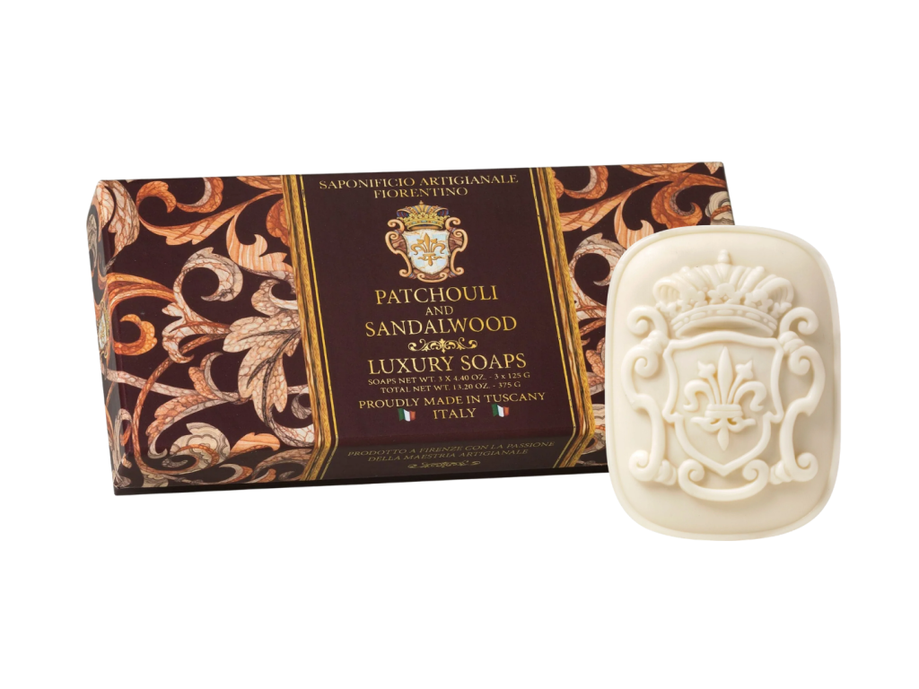FIORENTINO KIT SABONETE PERFUMADO PATCHOULI E SANDALWOOD - 3X125G FIORENTINO KIT SABONETE PERFUMADO PATCHOULI E SANDALWOOD - 3X125G