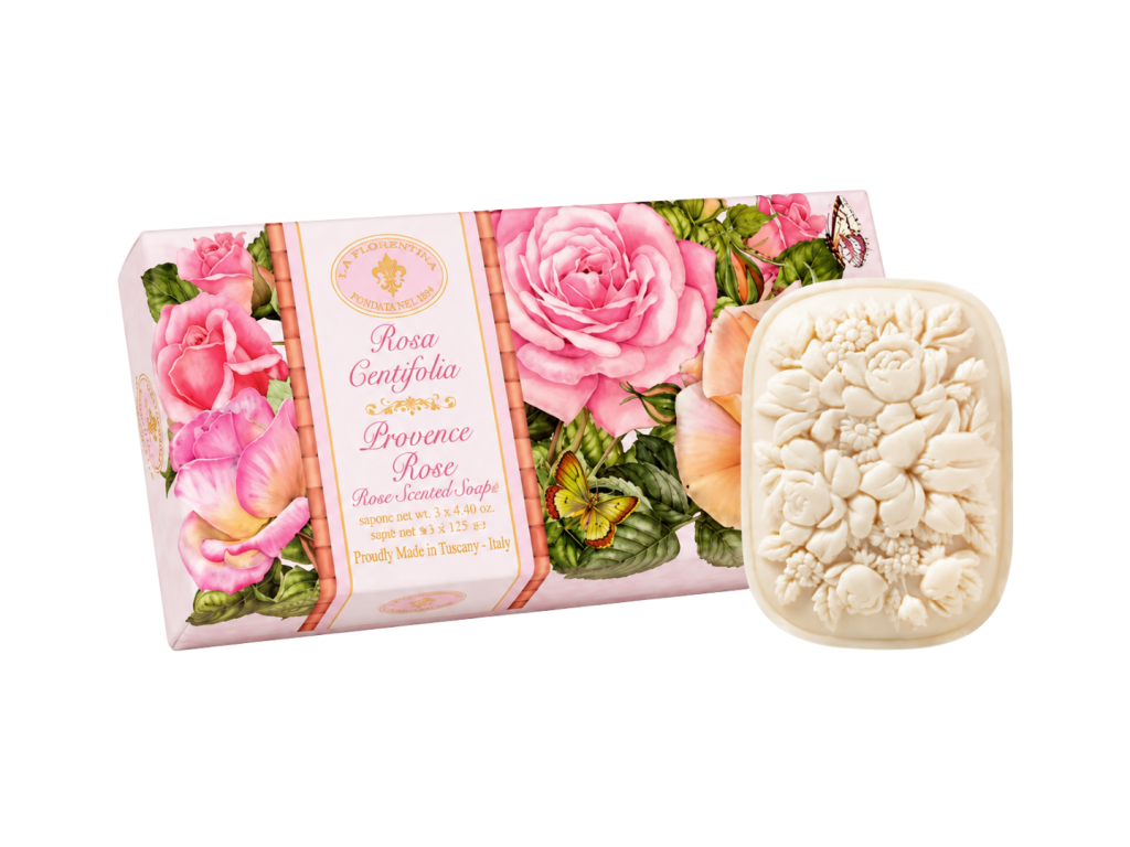FIORENTINO KIT SABONETE PERFUMADO ROSA CENTIFOLIA - 3X125GR FIORENTINO KIT SABONETE PERFUMADO ROSA CENTIFOLIA - 3X125GR
