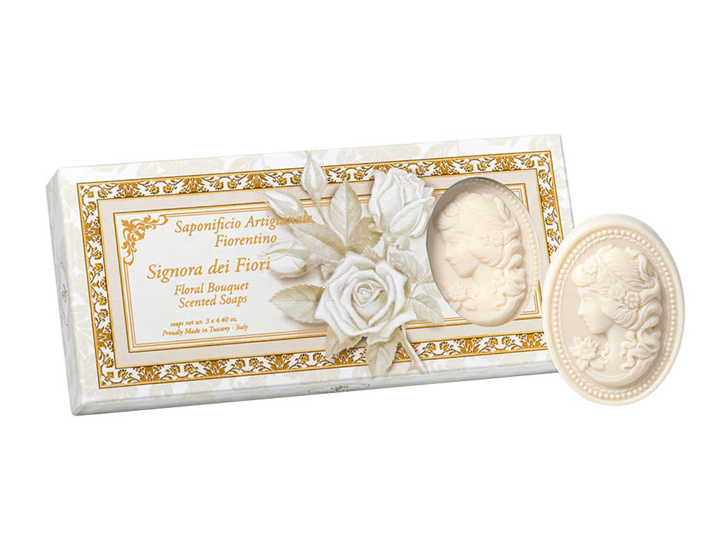 SABONETE PERFUMADO FIORENTINO SIGNORIA DEL FIORI - 3X125G SABONETE PERFUMADO FIORENTINO SIGNORIA DEL FIORI - 3X125G