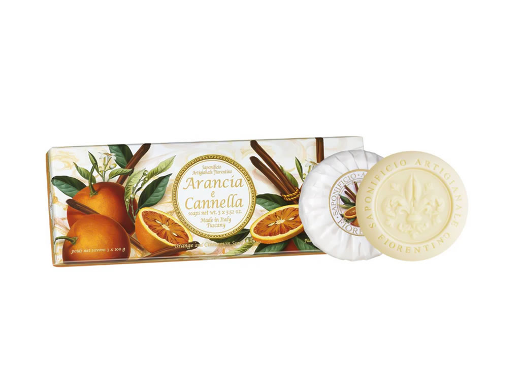SABONETE PERFUMADO FIORENTINO ARANCIA E CANELA - 3X100G SABONETE PERFUMADO FIORENTINO ARANCIA E CANELA - 3X100G