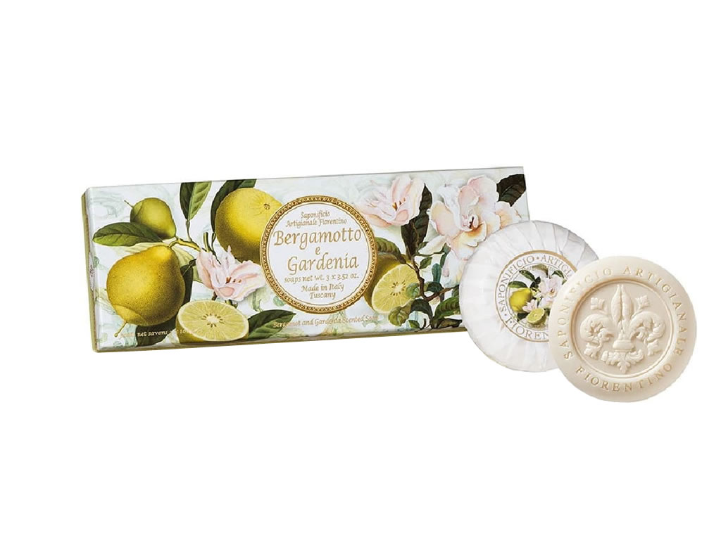 SABONETE PERFUMADO FIORENTINO BERGAMOTTO E GARDENIA - 3X100G SABONETE PERFUMADO FIORENTINO BERGAMOTTO E GARDENIA - 3X100G