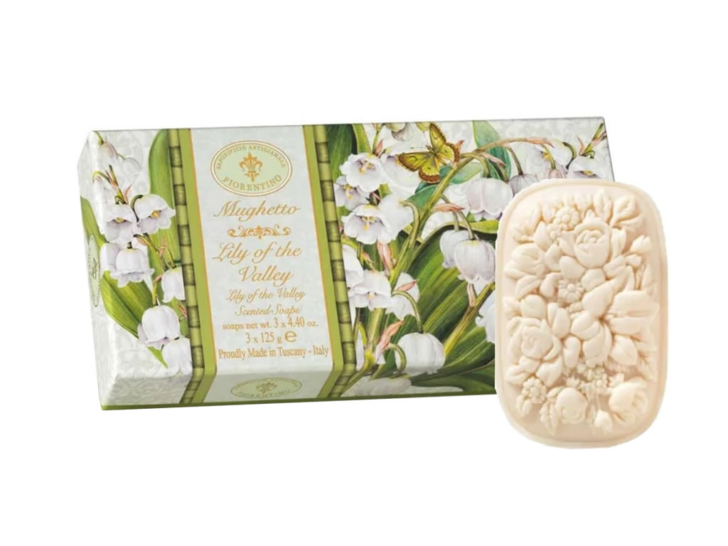 SABONETE PERFUMADO FIORENTINO MUGHETTO LILY OF THE VALLEY - 3X125G SABONETE PERFUMADO FIORENTINO MUGHETTO LILY OF THE VALLEY - 3X125G