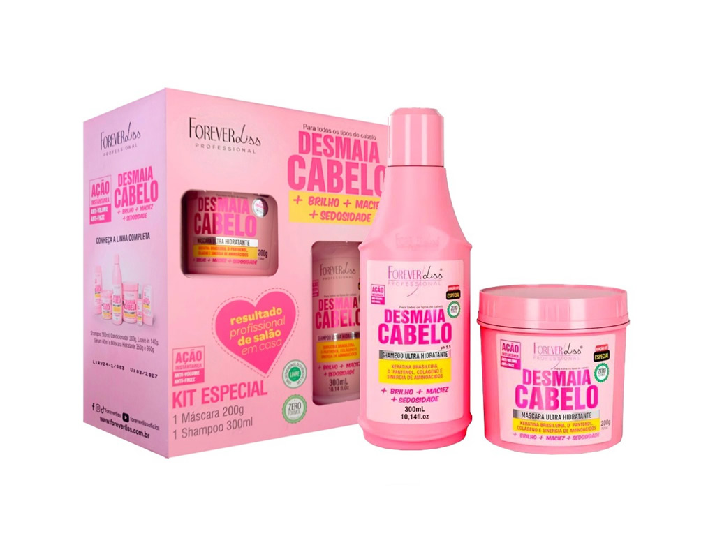 KIT FOREVER LISS DESMAIA CABELO SHAMPOO 300ML + MASCARA 200ML KIT FOREVER LISS DESMAIA CABELO SHAMPOO 300ML + MASCARA 200ML
