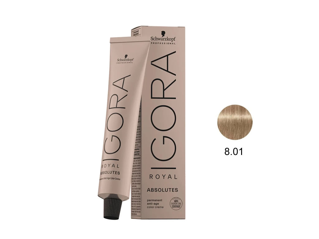 COLORAÇÃO IGORA ROYAL ABSOLUTES 8-01 - 60G COLORAÇÃO IGORA ROYAL ABSOLUTES 8-01 - 60G