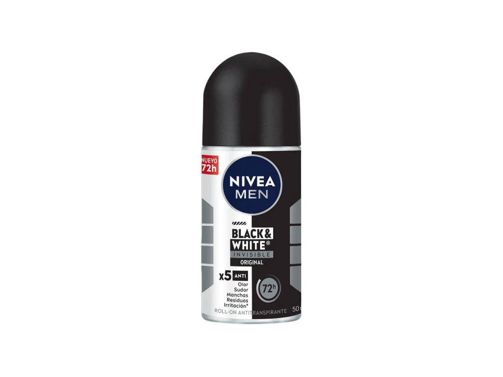 NIVEA DESODORANTE MEN BLACK & WHITE INVISIBLE ROLL ON - 50ML NIVEA DESODORANTE MEN BLACK & WHITE INVISIBLE ROLL ON - 50ML