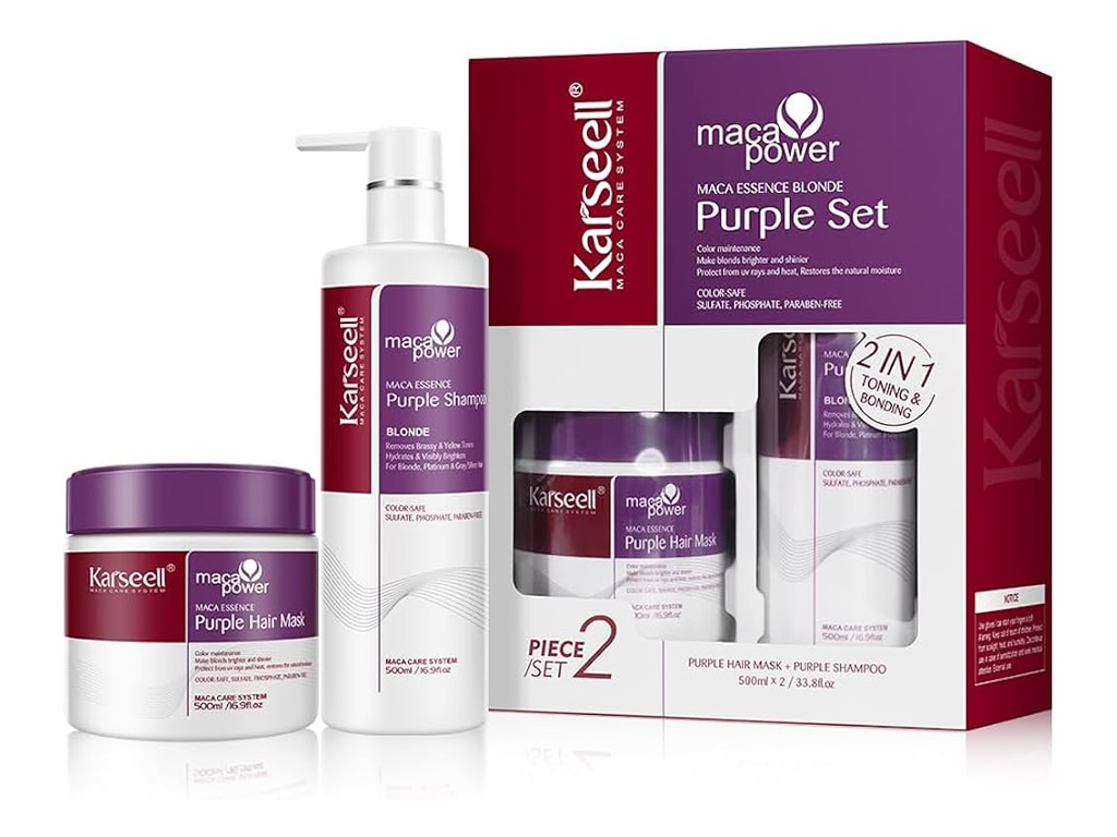 KIT KARSEELL PURPLE SHAMPOO 500ML + MASCARA PURPLE 500ML KIT KARSEELL PURPLE SHAMPOO 500ML + MASCARA PURPLE 500ML
