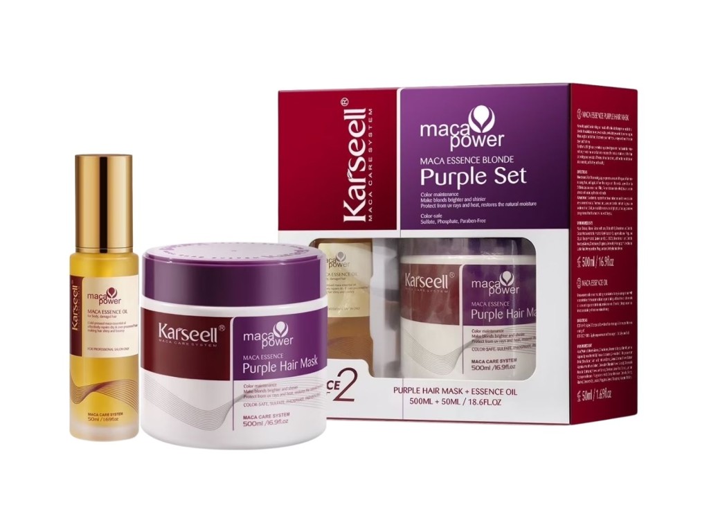 KARSEELL PURPLE KIT MASCARA 500ML + OLEO MACA POWER ESSENCE 50ML KARSEELL PURPLE KIT MASCARA 500ML + OLEO MACA POWER ESSENCE 50ML