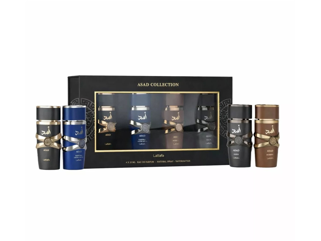 PERFUME LATTAFA KIT ASAD COLLECTION 4X25ML - MASCULINO PERFUME LATTAFA KIT ASAD COLLECTION 4X25ML - MASCULINO