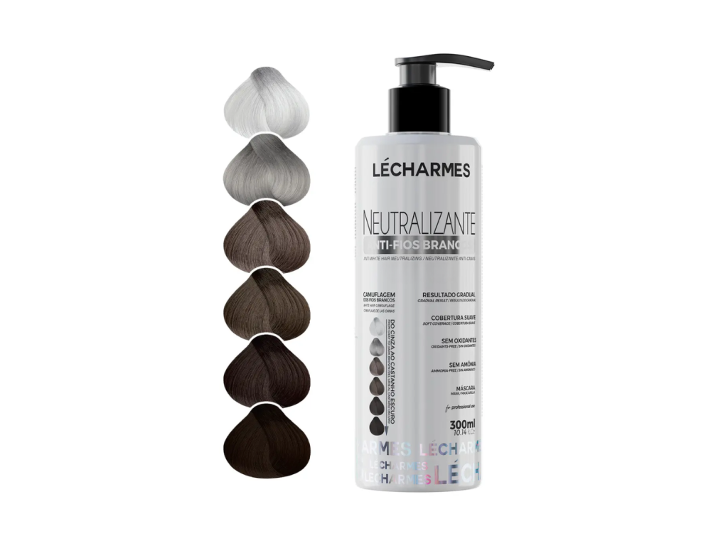LE CHARMES NEUTRALIZANTE ANTI FIOS BRANCOS - DO CINZA AO CASTANHO ESURO - 300ML LE CHARMES NEUTRALIZANTE ANTI FIOS BRANCOS - DO CINZA AO CASTANHO ESURO - 300ML