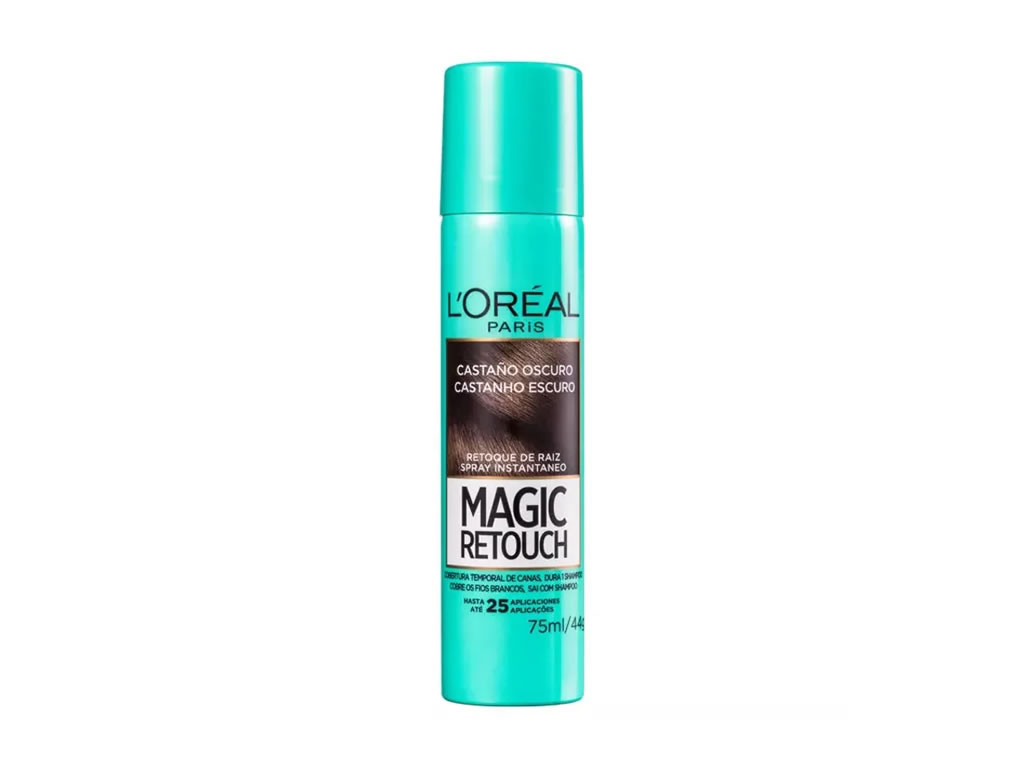 CORRETIVO CAPILAR LOREAL PARIS MAGIC RETOUCH PARA CANAS 75ML - CASTANHO ESCURO CORRETIVO CAPILAR LOREAL PARIS MAGIC RETOUCH PARA CANAS 75ML - CASTANHO ESCURO