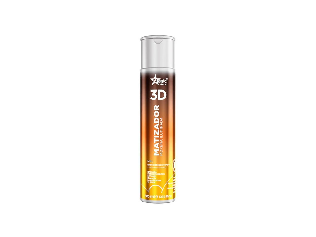 MATIZADOR CAPILAR MAGIC COLOR 3D MORENA ILUMINADA MEL - 300ML MATIZADOR CAPILAR MAGIC COLOR 3D MORENA ILUMINADA MEL - 300ML