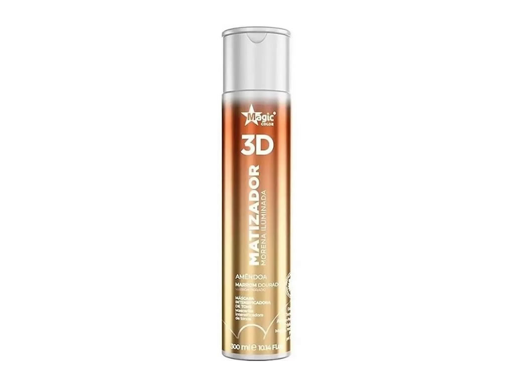 MATIZADOR CAPILAR MAGIC COLOR 3D MORENA ILUMINADA AMENDOA - 300ML MATIZADOR CAPILAR MAGIC COLOR 3D MORENA ILUMINADA AMENDOA - 300ML
