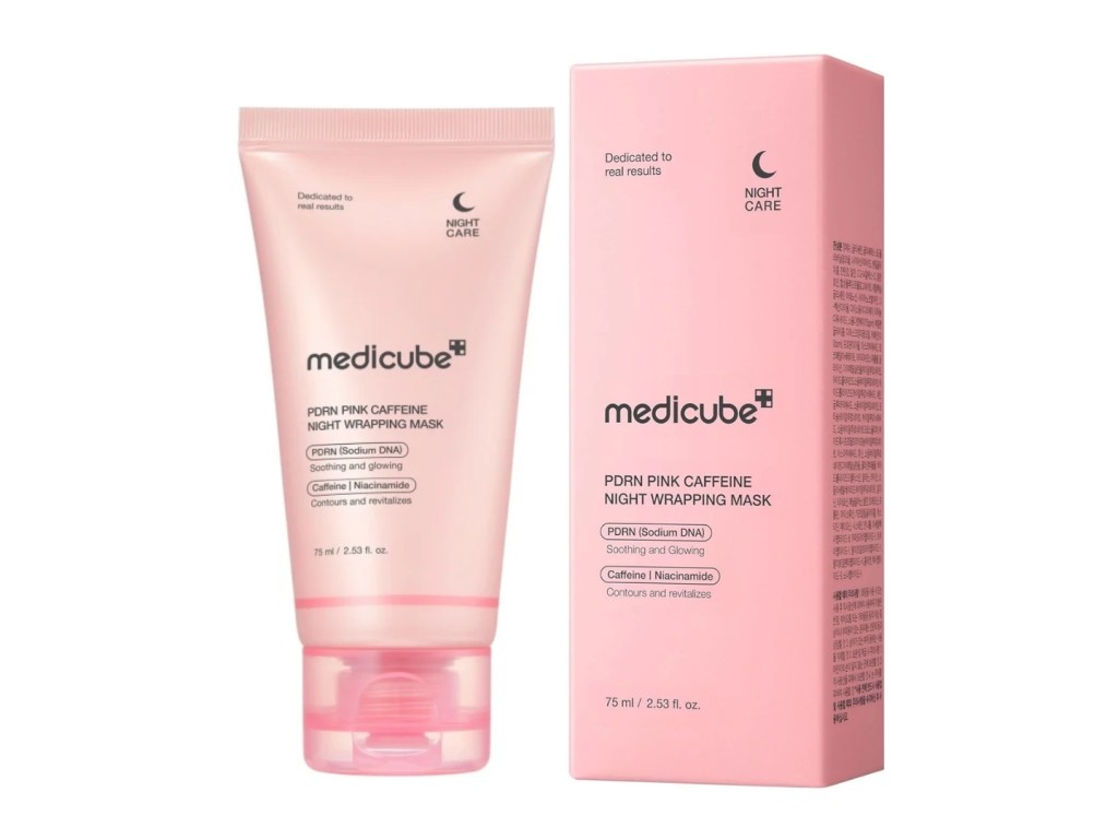 MEDICUBE PDRN PINK CAFFEINE NIGHT WRAPPING MASCARA FACIAL - 75ML MEDICUBE PDRN PINK CAFFEINE NIGHT WRAPPING MASCARA FACIAL - 75ML