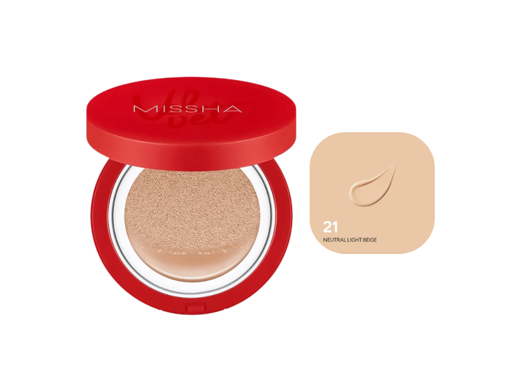 MISSHA VELVET FINISH CUSHION N.21 LIGHT BEIGE 15G MISSHA VELVET FINISH CUSHION N.21 LIGHT BEIGE 15G