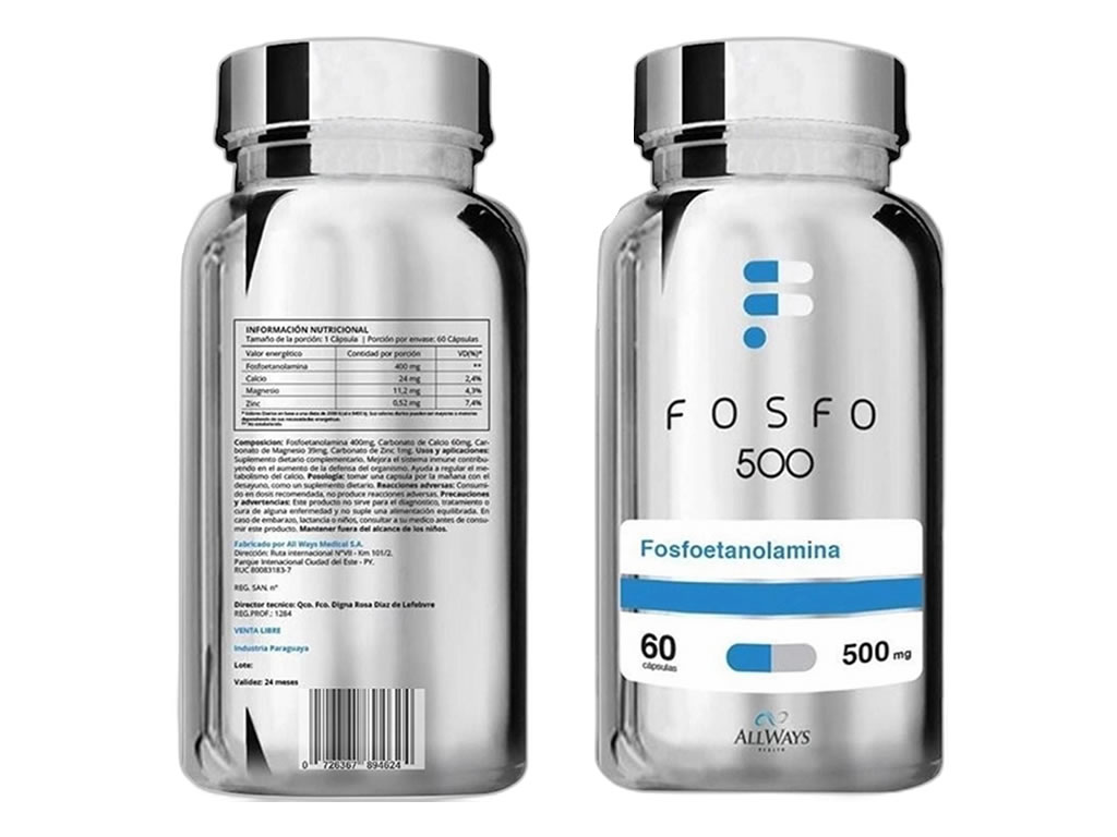 SUPLEMENTO ALLWAYS FOSFO 500MG - 60 CAPSULAS SUPLEMENTO ALLWAYS FOSFO 500MG - 60 CAPSULAS