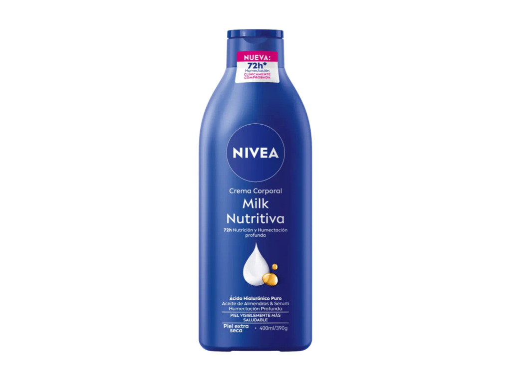 LOÇÃO CORPORAL NIVEA MILK NUTRITIVA 72HRS - 400ML LOÇÃO CORPORAL NIVEA MILK NUTRITIVA 72HRS - 400ML