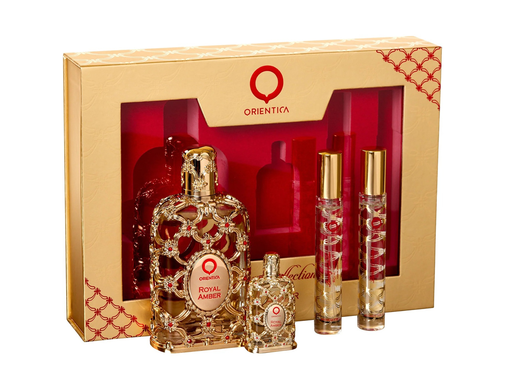 PERFUME ORIENTICA KIT ROYAL AMBER EDP 80ML + 7.5ML + 2X10ML - UNISSEX PERFUME ORIENTICA KIT ROYAL AMBER EDP 80ML + 7.5ML + 2X10ML - UNISSEX