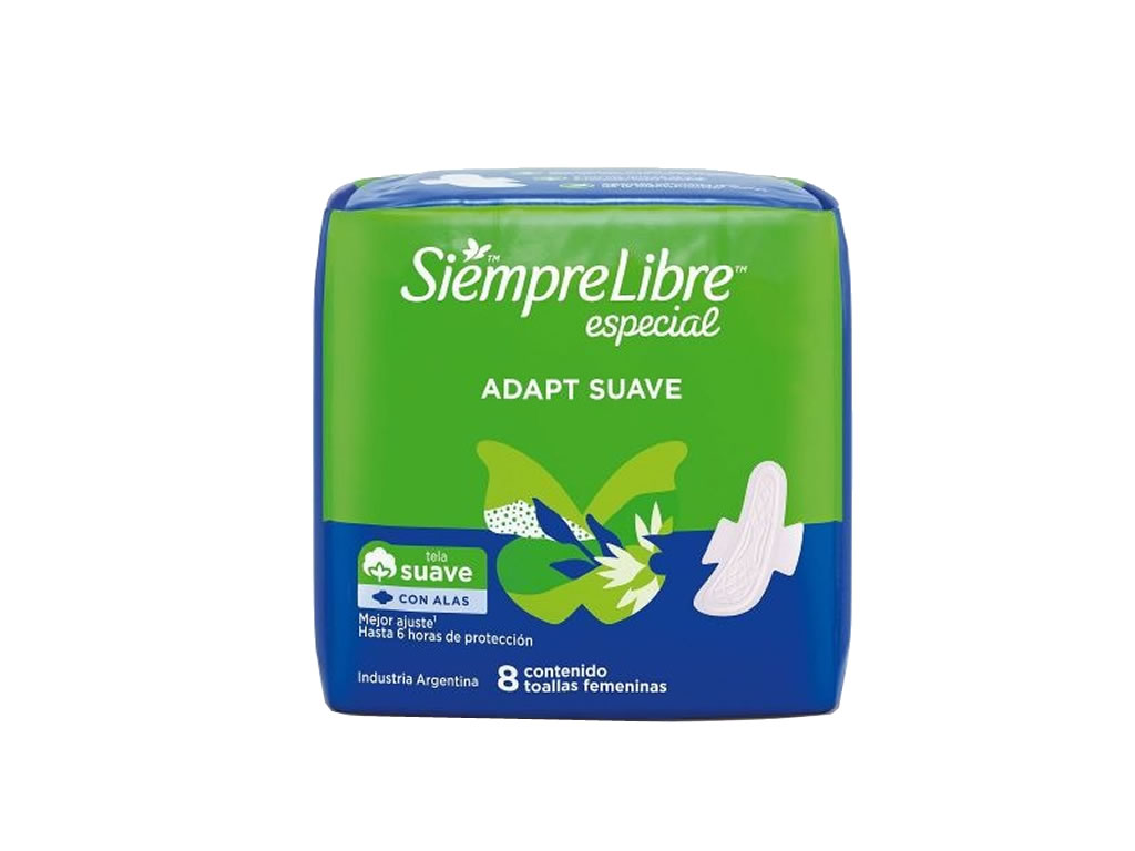 ABSORVENTE SIEMPRE LIBRE ESPECIAL ADAPT SUAVE COM ABAS - 8 UNIDADES ABSORVENTE SIEMPRE LIBRE ESPECIAL ADAPT SUAVE COM ABAS - 8 UNIDADES