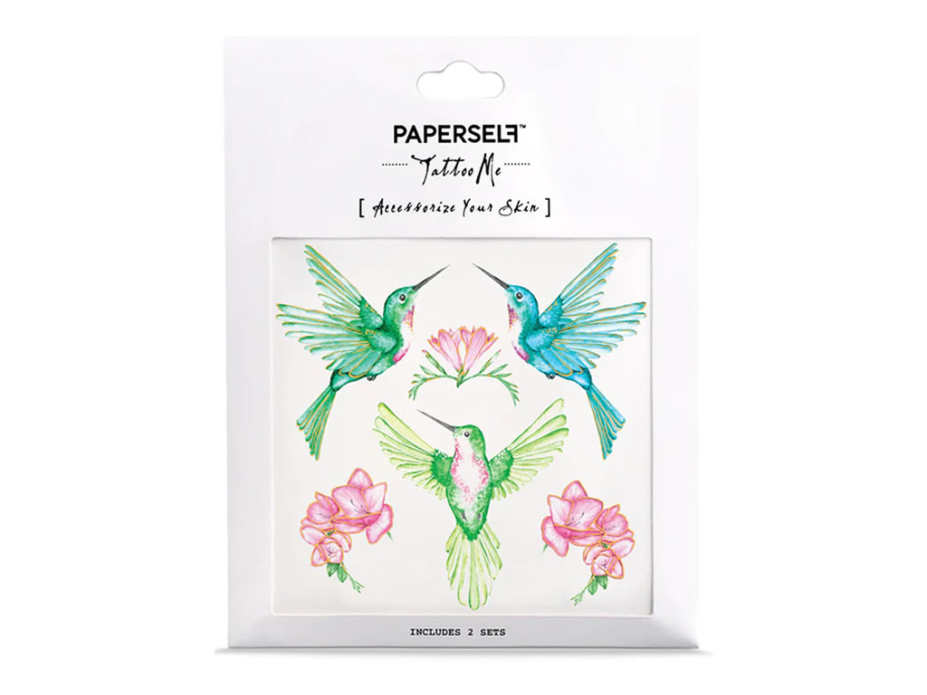 TATUAGEM TEMPORARIA PAPERSELF HUMMINGBIRD - 4x4" TATUAGEM TEMPORARIA PAPERSELF HUMMINGBIRD - 4x4"