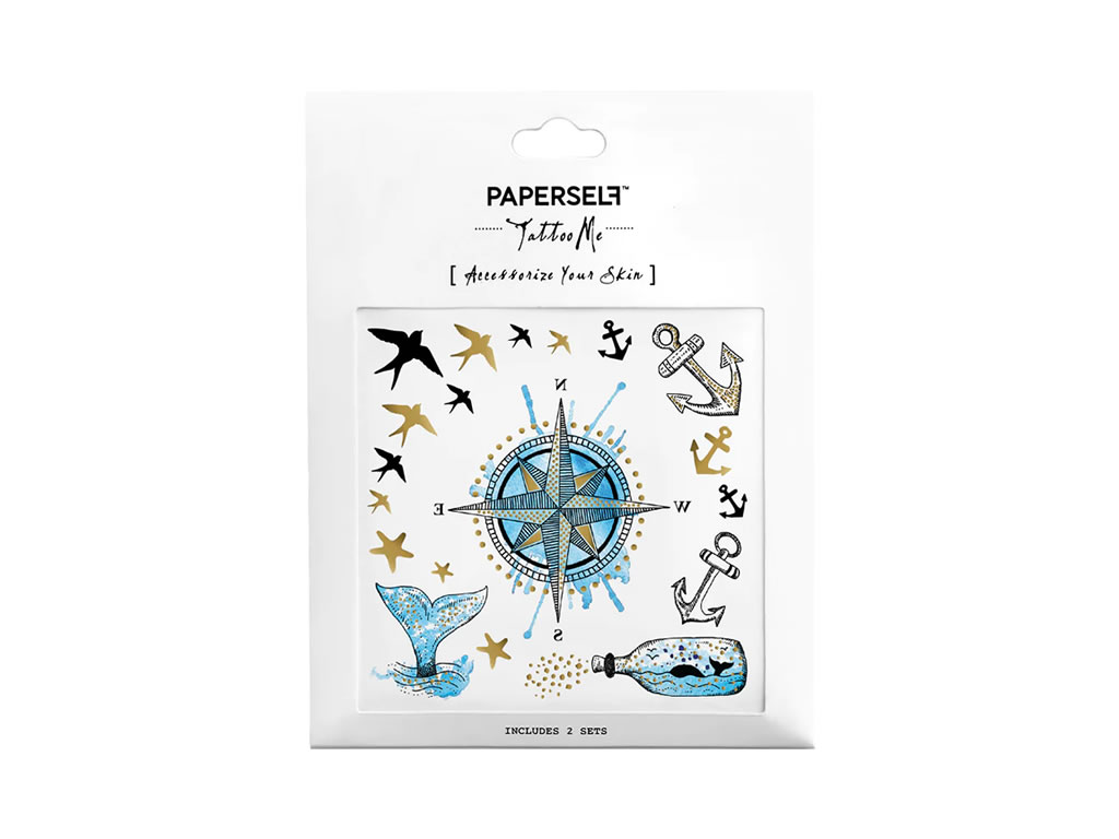 TATUAGEM TEMPORARIA PAPERSELF NAUTICAL - 4x4" TATUAGEM TEMPORARIA PAPERSELF NAUTICAL - 4x4"