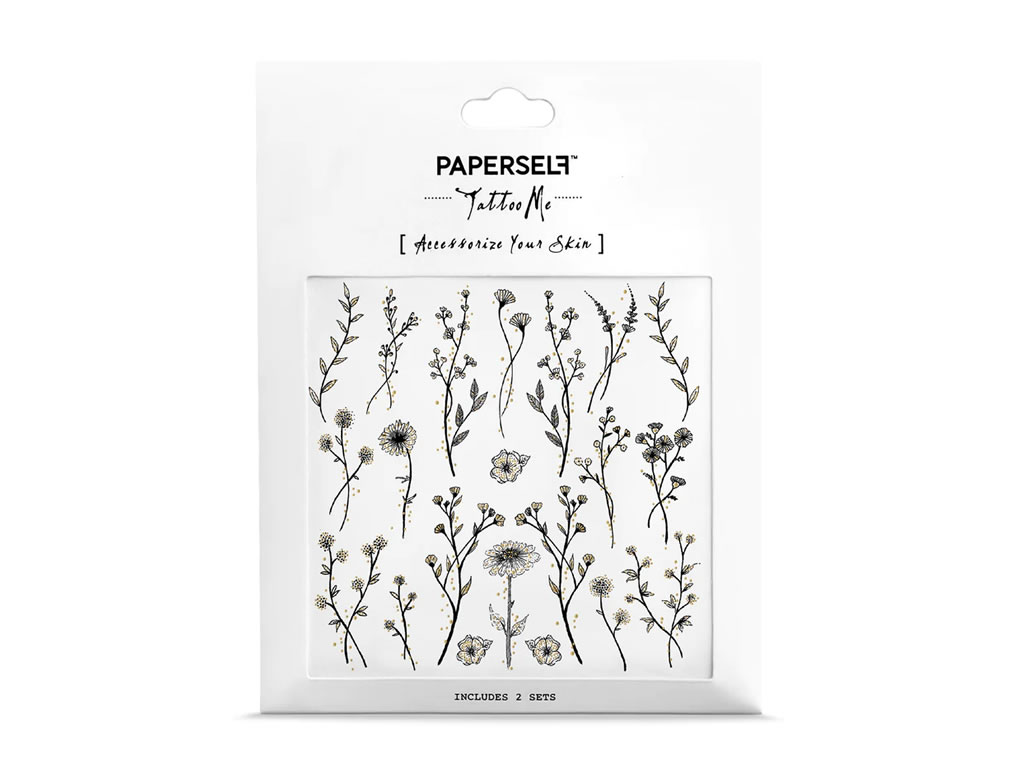 TATUAGEM TEMPORARIA PAPERSELF WILDFLOWER - 4x4" TATUAGEM TEMPORARIA PAPERSELF WILDFLOWER - 4x4"