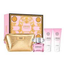 PERFUME VERSACE BRIGHT CRYSTAL KIT EDT 90ML + BODY LOTION 100ML + SHOWER GEL 100ML + NECESER